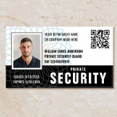 Custom Security Guard ID Foto Zwart Label Badge