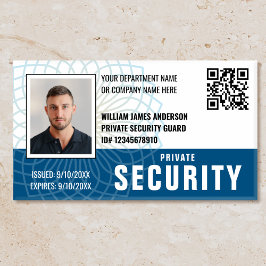 Custom Security Guard ID Fotonaam Blauw Label Badg Naambadge