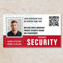 Custom Security Guard ID Naam Foto Rood Label Badg Naambadge