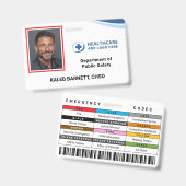Custom Security Hospital Employee Photo ID Badge (Voor- en achterkant)