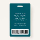 Custom Security Logo Foto Barcode Medewerker Badge (Achterkant)