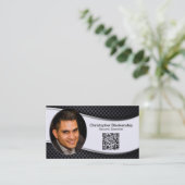 Custom Security Professional Photo QR Code Visitekaartje (Staand voorkant)