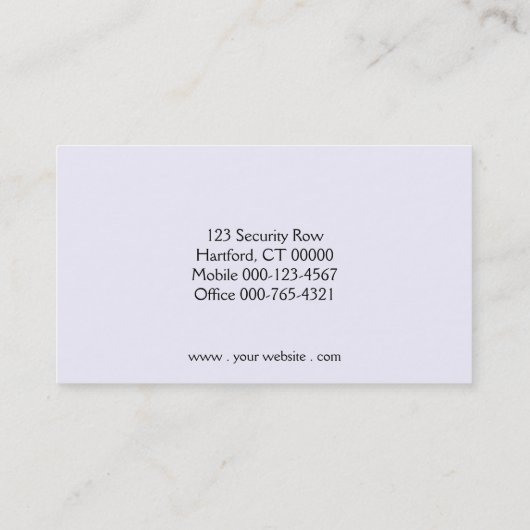 Custom Security Professional Photo QR Code Visitekaartje (Achterkant)