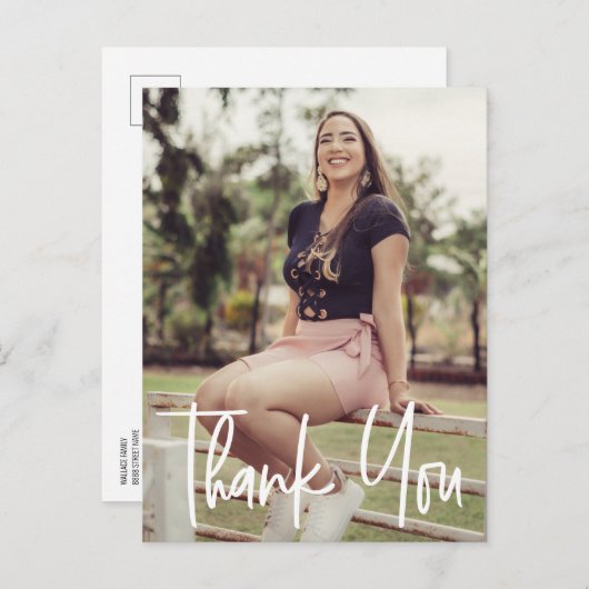 Custom Senior Afstuderen Foto Dank u Aankondigingskaart (Voorkant / Achterkant)
