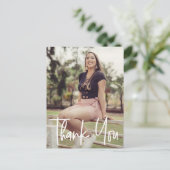 Custom Senior Afstuderen Foto Dank u Aankondigingskaart (Staand voorkant)