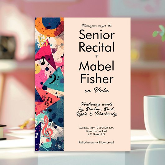 Custom Senior Music Overweging 80s Geïnspireerd Ab Kaart