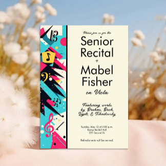 Custom Senior Music Overweging 80s Geïnspireerd Ab Kaart
