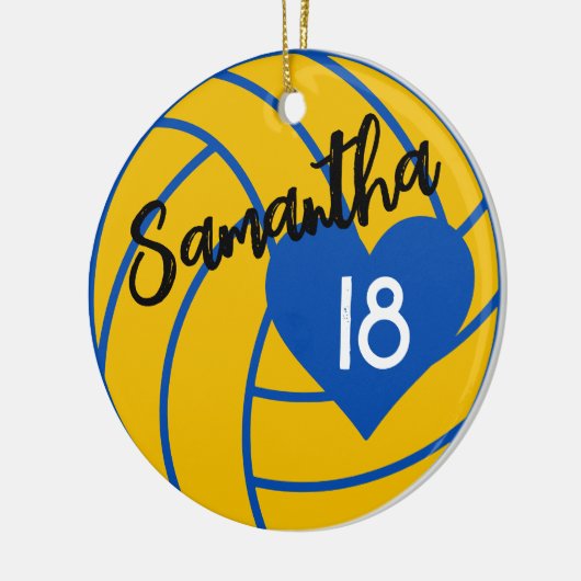 Custom Senior Volleyball Player Number Class of Keramisch Ornament (Links)