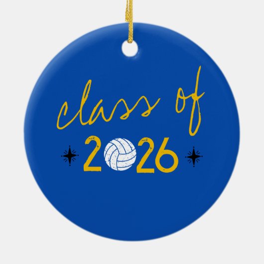 Custom Senior Volleyball Player Number Class of Keramisch Ornament (Achterkant)