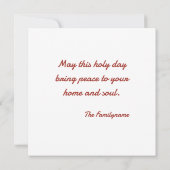 Custom Shabbat Shalom Square Card with Family Name Feestdagenkaart (Achterkant)