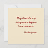 Custom Shabbat Shalom Square Card with Family Name Feestdagenkaart (Achterkant)