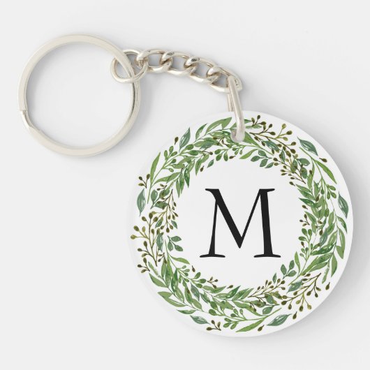 Custom Shabby Chic Laurel Wreatves Pattern Sleutelhanger (Voorkant)