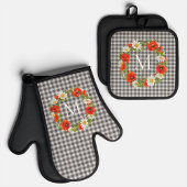 Custom Shabby Chique Poppies En Daisies Krans Ovenwant & Pannenlap Set