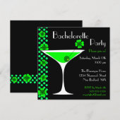 CUSTOM Shamrock Bachelorette Martini Invitation Kaart (Voorkant / Achterkant)