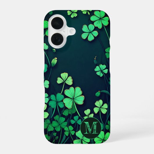Custom Shamrock Meadow iPhone 16 Hoesje (Achterkant)