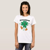 Custom Shamrock, Personalized firstName St Patrick T-shirt (Voorkant volledig)