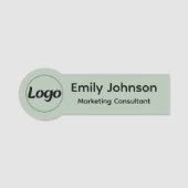 Custom Shaped Employee Pin Name Tag  (Voorkant)
