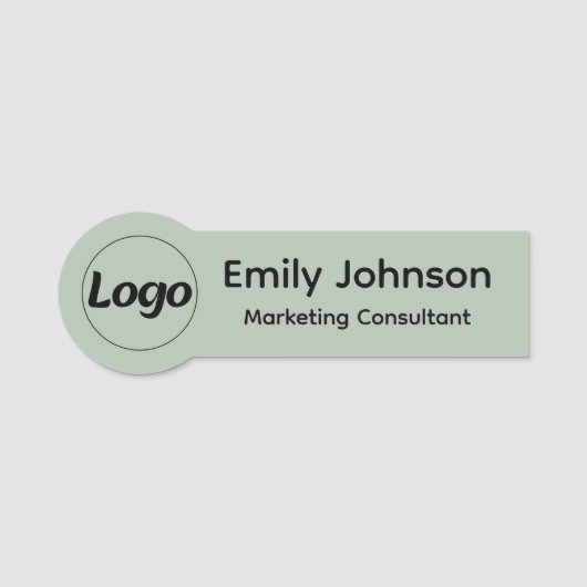 Custom Shaped Employee Pin Name Tag  (Voorkant)