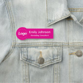 Custom Shaped Employee Pin Name Tag  (In situ)