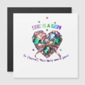 Custom She Is A Gem Heart Gemstone Gift (Voorkant / Achterkant)