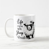 Custom Sheep Lover Mok: Het leven is beter op het  Koffiemok (Links)