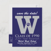 ::custom:::_sheila Class Reunion Save-the-Date v1 Aankondigingskaart (Voorkant / Achterkant)