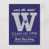 ::custom:::_sheila Class Reunion Save-the-Date v1 Aankondigingskaart (Voorkant)