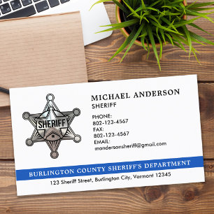 Custom Sheriff Police Officer Wetshandhaving Logo Visitekaartje