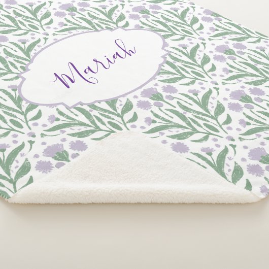 Custom sherpa baby blanket with personalized name. deken (3/4)