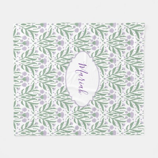 Custom sherpa baby blanket with personalized name. fleece deken (Voorkant (Horizontaal))