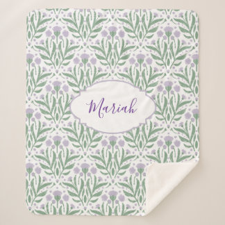 Custom sherpa baby blanket with personalized name. sherpa deken