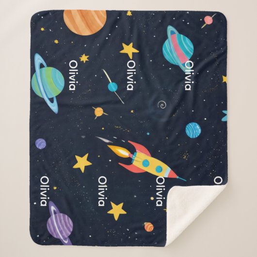 Custom Sherpa Blanket – Add Your Name Deken (Voorkant)