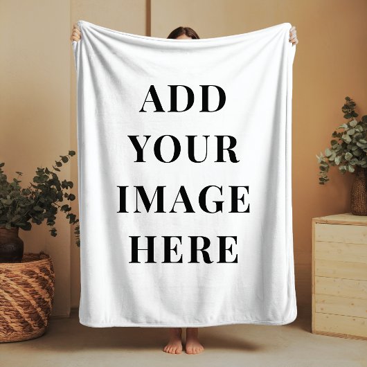 Custom Sherpa Blanket Add Your Photo Optional Text Sherpa Deken