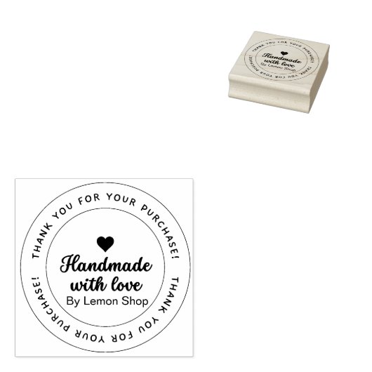 Custom Shop Handgemaakt Met Liefde Rubberstempel (Gestempeld)