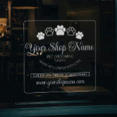 Custom Shop Naam Pet Salon Business Wit Voorkant Raamsticker