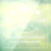 Custom Shop Naam Pet Salon Business Wit Voorkant Raamsticker (Vel 3)