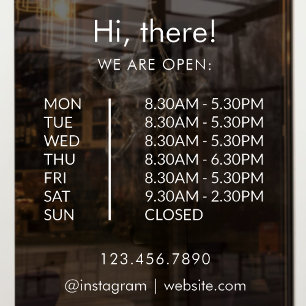 Custom Shop Openingstijden Open Gesloten Bedrijfsd Raamsticker