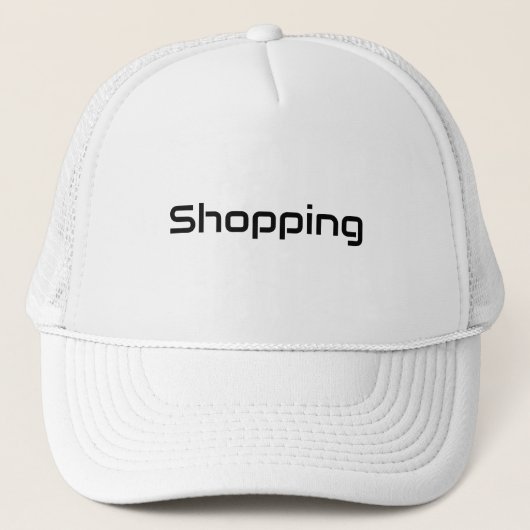 Custom Shopping Text Mooie witte kleur Trucker Pet (Voorkant)