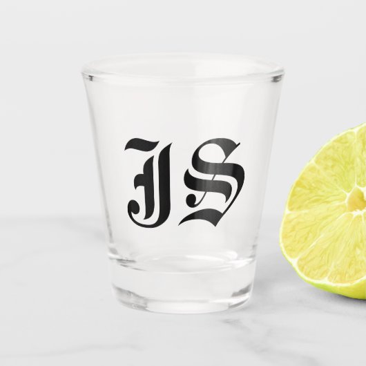 Custom Shot Glass met Initialen gepersonaliseerde  Glas (Voorkant)