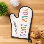 Custom Siliconen Oven Mitt met Bedrijf Logo & Naam Ovenwant (Top down)