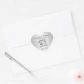Custom Silver 25th Wedding Jubileum Diamond Hart Sticker (Envelop)