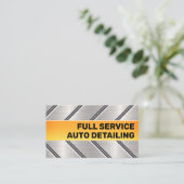 Custom Silver Bright Sinaasappel Car Service Cool Visitekaartje (Staand voorkant)