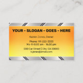 Custom Silver Bright Sinaasappel Car Service Cool Visitekaartje (Achterkant)