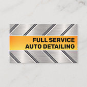 Custom Silver Bright Sinaasappel Car Service Cool Visitekaartje (Voorkant)