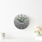Custom Silver Dog Photo Memorial Ronde Klok (Huis)