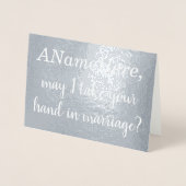 Custom Silver Foil Marriage proposal Kaart (Voorkant)