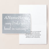 Custom Silver Foil Marriage proposal Kaart (Display)