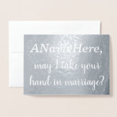 Custom Silver Foil Marriage proposal Kaart (Voorkant met envelop)