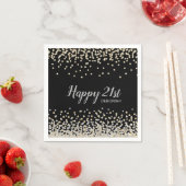 Custom Silver Gold Confetti 21st Birthday Party Servet (Insitu)