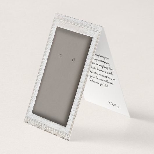 Custom Silver Lijst Lace Self-Stand Oorbel Kaarten (Voorkant)